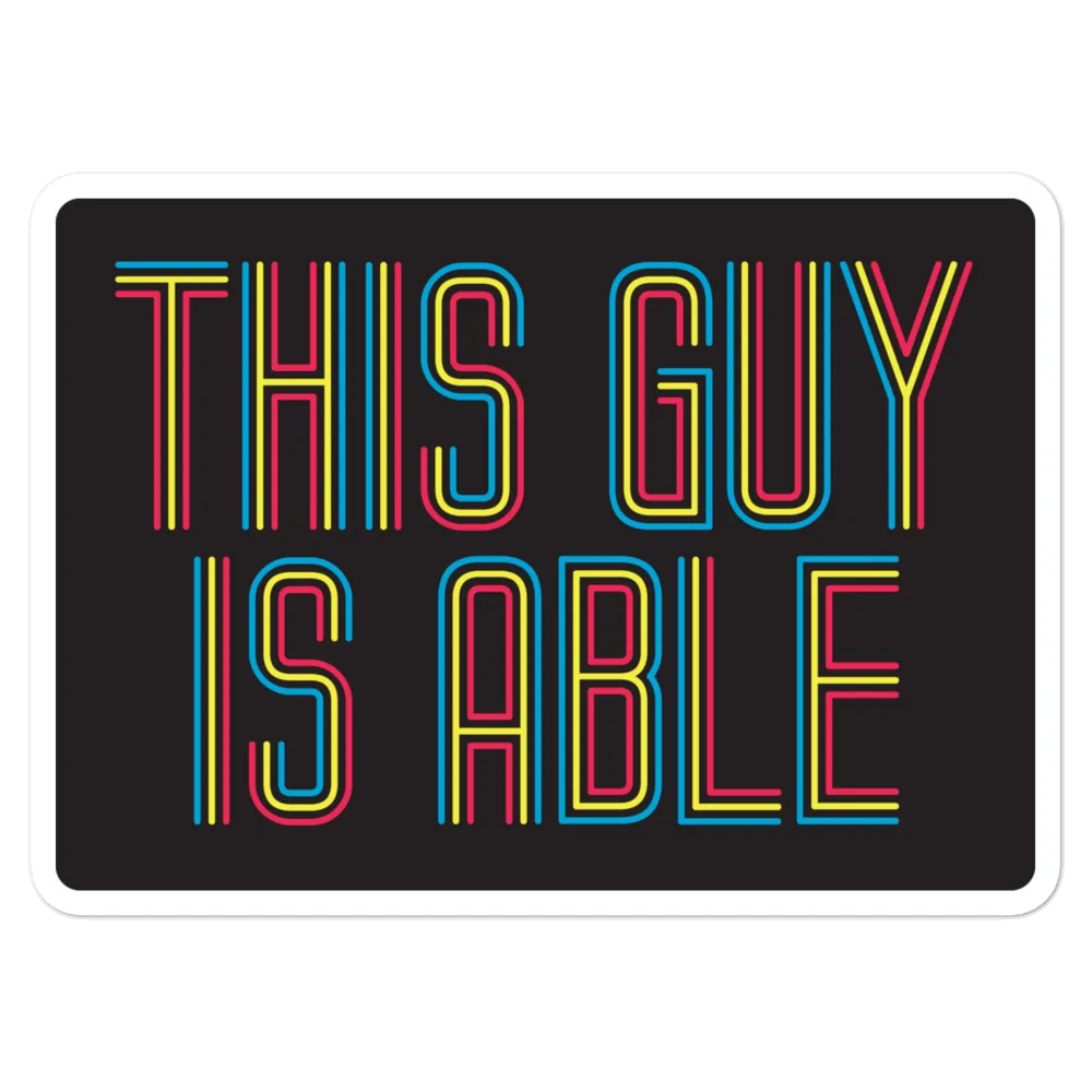 This Guy is Able (Men's Sticker) in Black Box