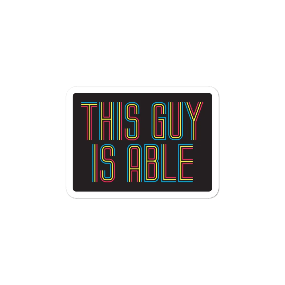 This Guy is Able (Men's Sticker) in Black Box