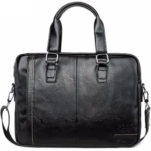 VICUNA POLO New Arrival High Quality Leather Man Messenger Bag Bag Set Brand Men's Briefcases Business Laptop Men Handbag (black)