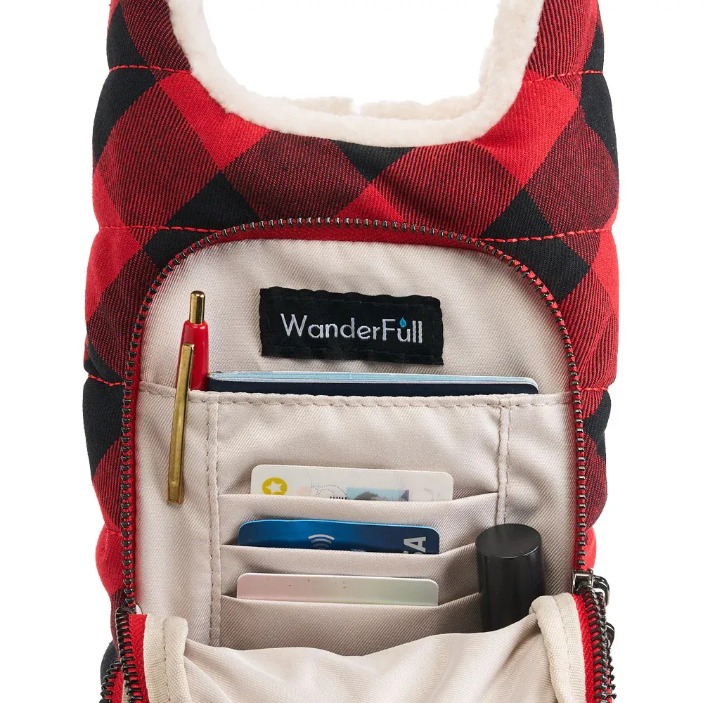 WanderFull Hydrobag Red Buffalo Plaid With Sherpa