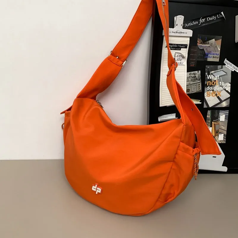 Women's & Men's & Flower Less Large Capacity Nylon Shoulder Bags