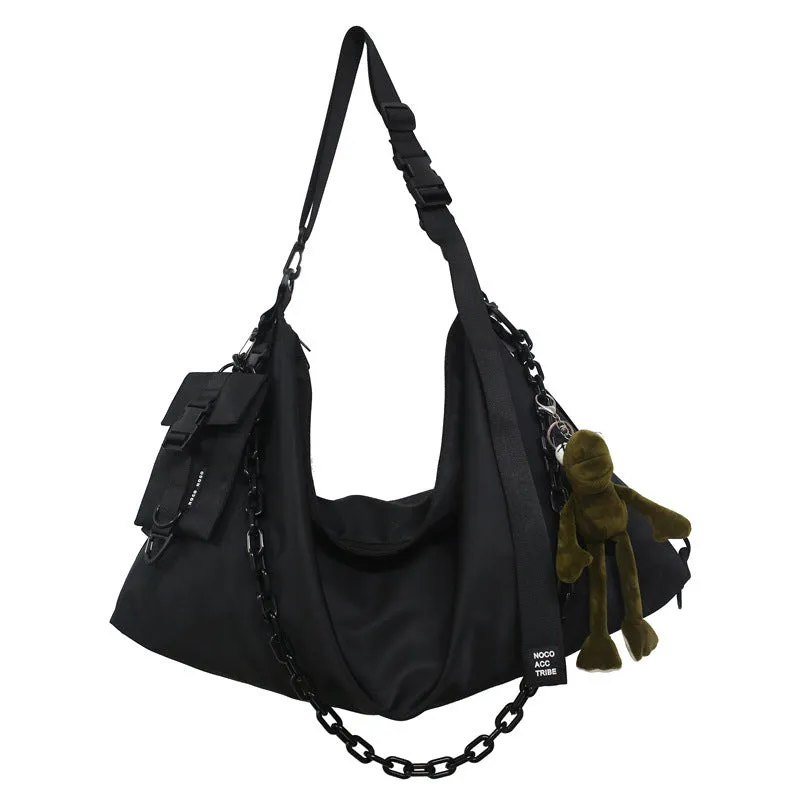 Women's & Men's & Large Capacity Style Cool Frock In Black Crossbody Bags