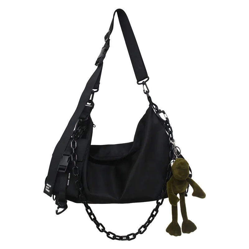 Women's & Men's & Large Capacity Style Cool Frock In Black Crossbody Bags
