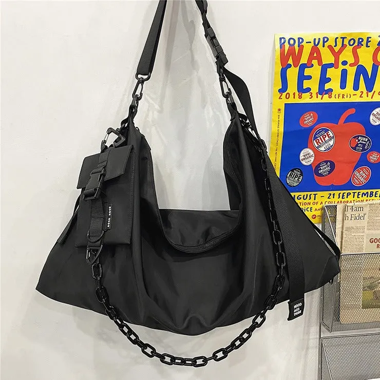 Women's & Men's & Large Capacity Style Cool Frock In Black Crossbody Bags