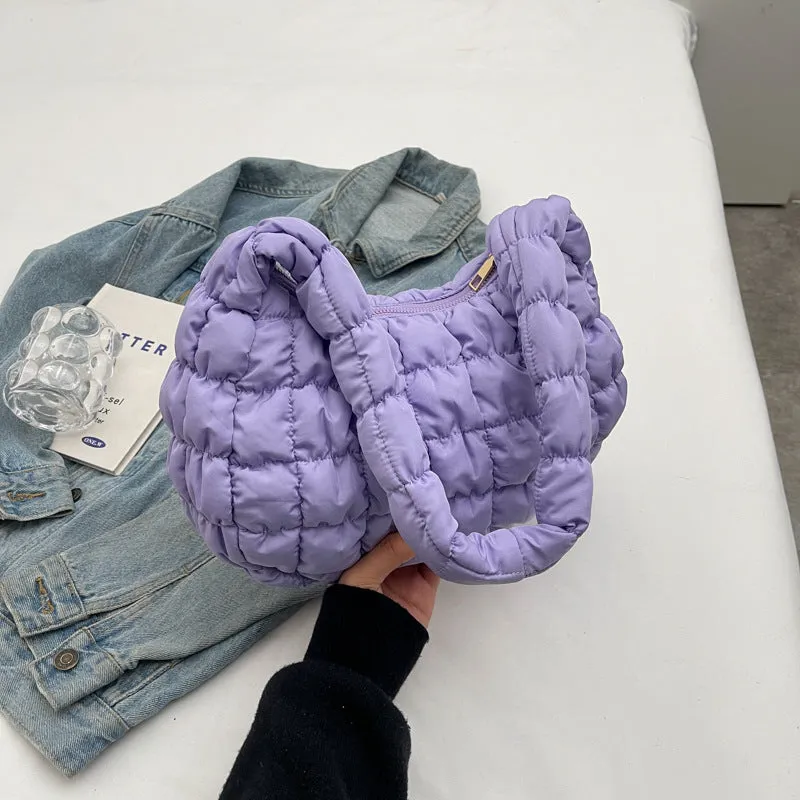 Women's & Men's Niche Popular Bubble Down Cotton Korean Fashion Shoulder Bags