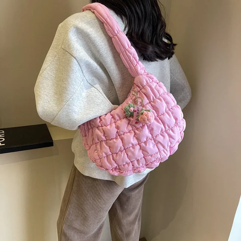 Women's & Men's Niche Popular Bubble Down Cotton Korean Fashion Shoulder Bags