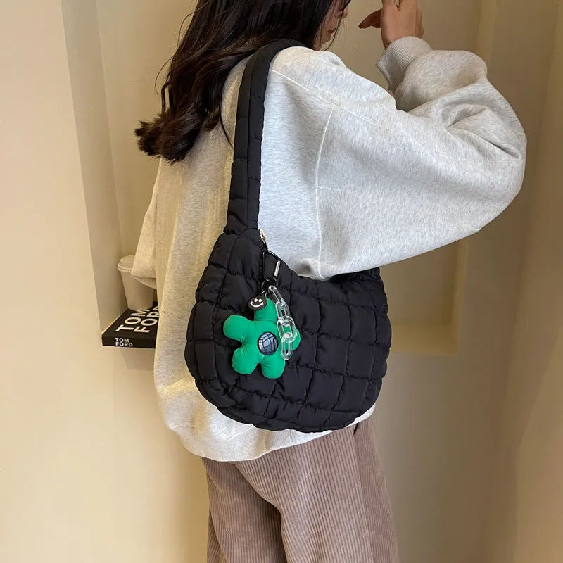 Women's & Men's Niche Popular Bubble Down Cotton Korean Fashion Shoulder Bags