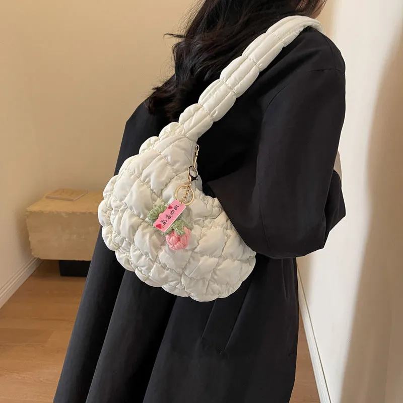 Women's & Men's Niche Popular Bubble Down Cotton Korean Fashion Shoulder Bags