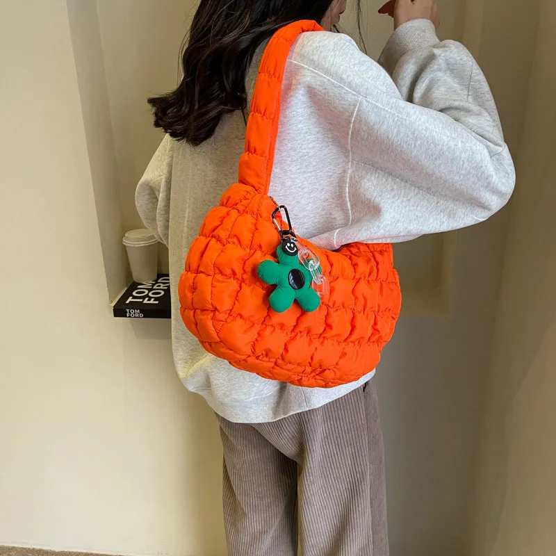 Women's & Men's Niche Popular Bubble Down Cotton Korean Fashion Shoulder Bags