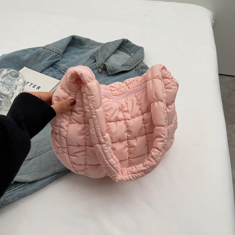 Women's & Men's Niche Popular Bubble Down Cotton Korean Fashion Shoulder Bags