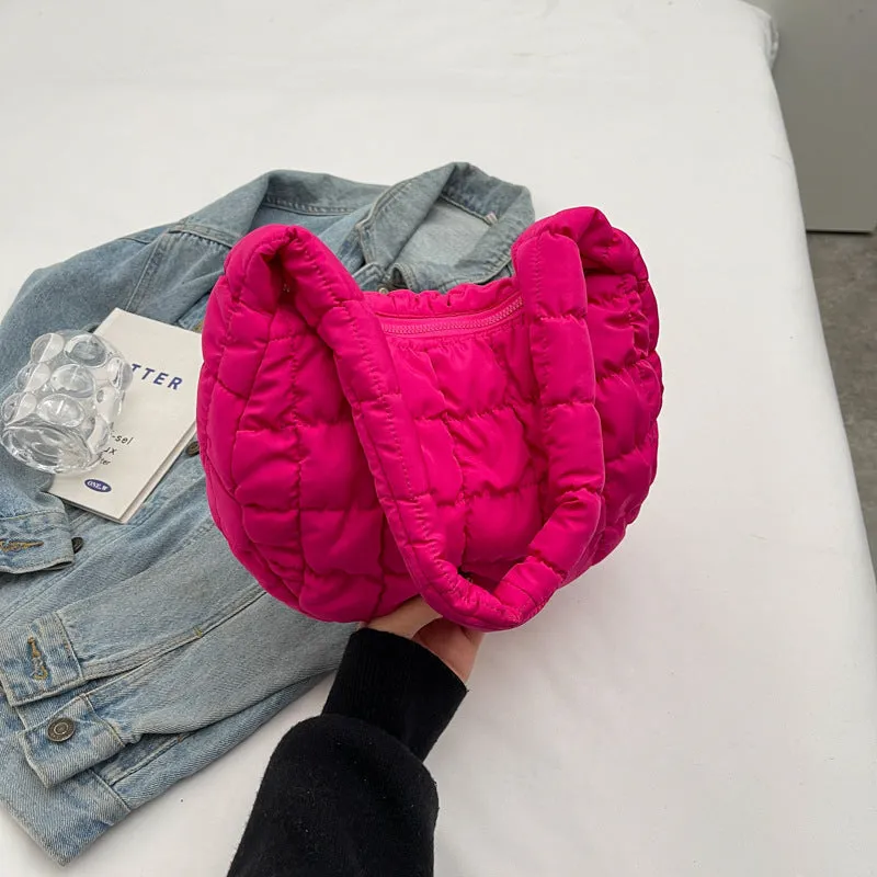 Women's & Men's Niche Popular Bubble Down Cotton Korean Fashion Shoulder Bags