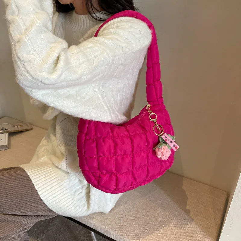Women's & Men's Niche Popular Bubble Down Cotton Korean Fashion Shoulder Bags