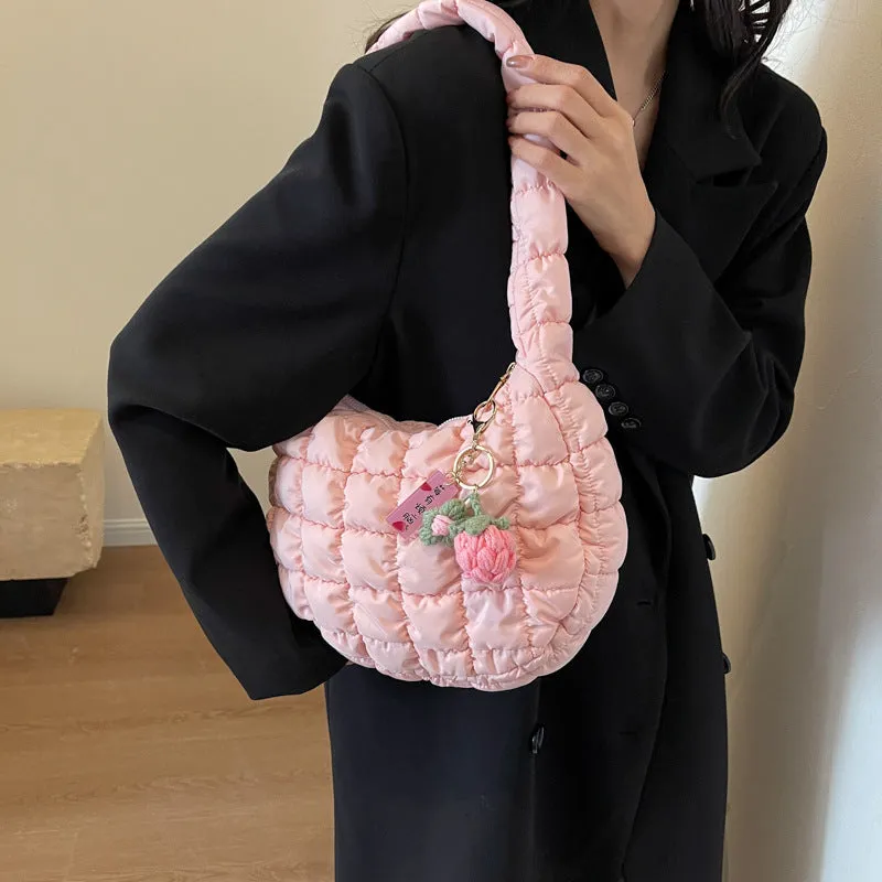 Women's & Men's Niche Popular Bubble Down Cotton Korean Fashion Shoulder Bags