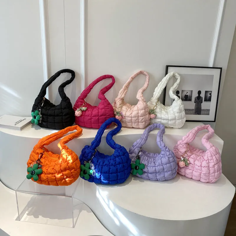 Women's & Men's Niche Popular Bubble Down Cotton Korean Fashion Shoulder Bags