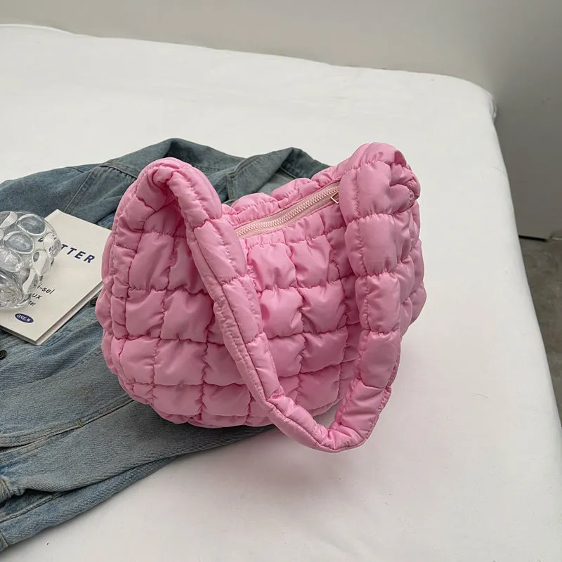 Women's & Men's Niche Popular Bubble Down Cotton Korean Fashion Shoulder Bags