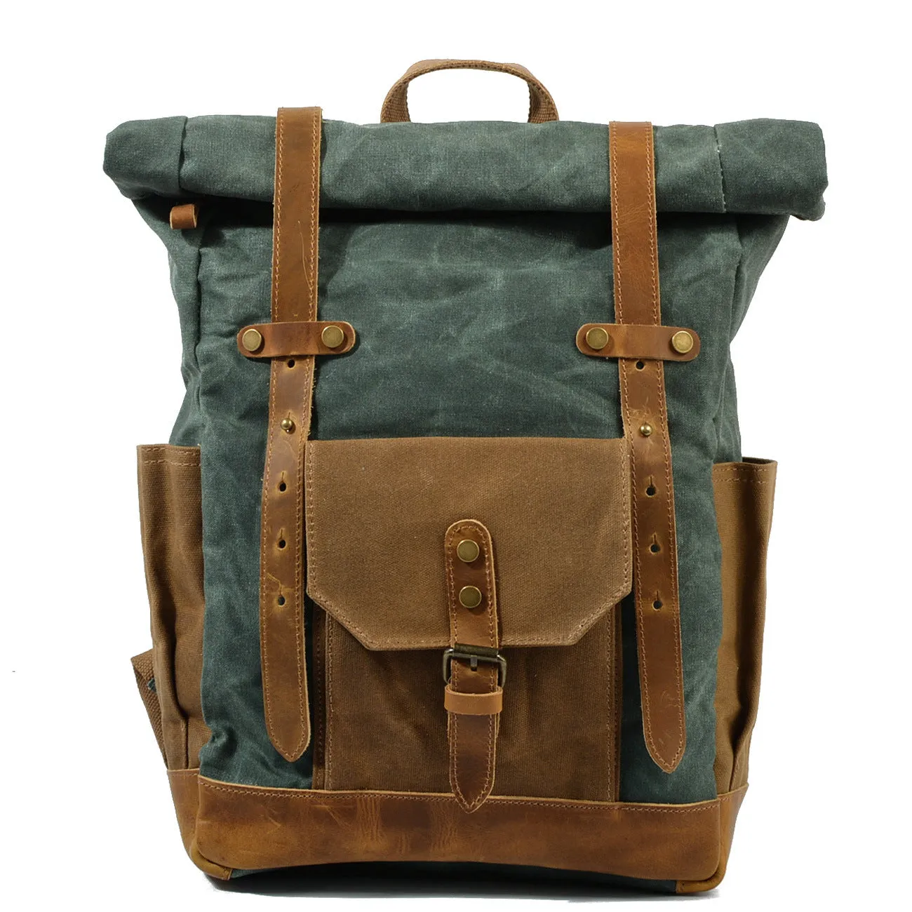 Women's & Men's Oil Wax Waterproof Canvas Computer Large Backpacks