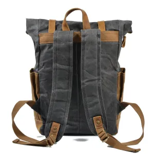 Women's & Men's Oil Wax Waterproof Canvas Computer Large Backpacks