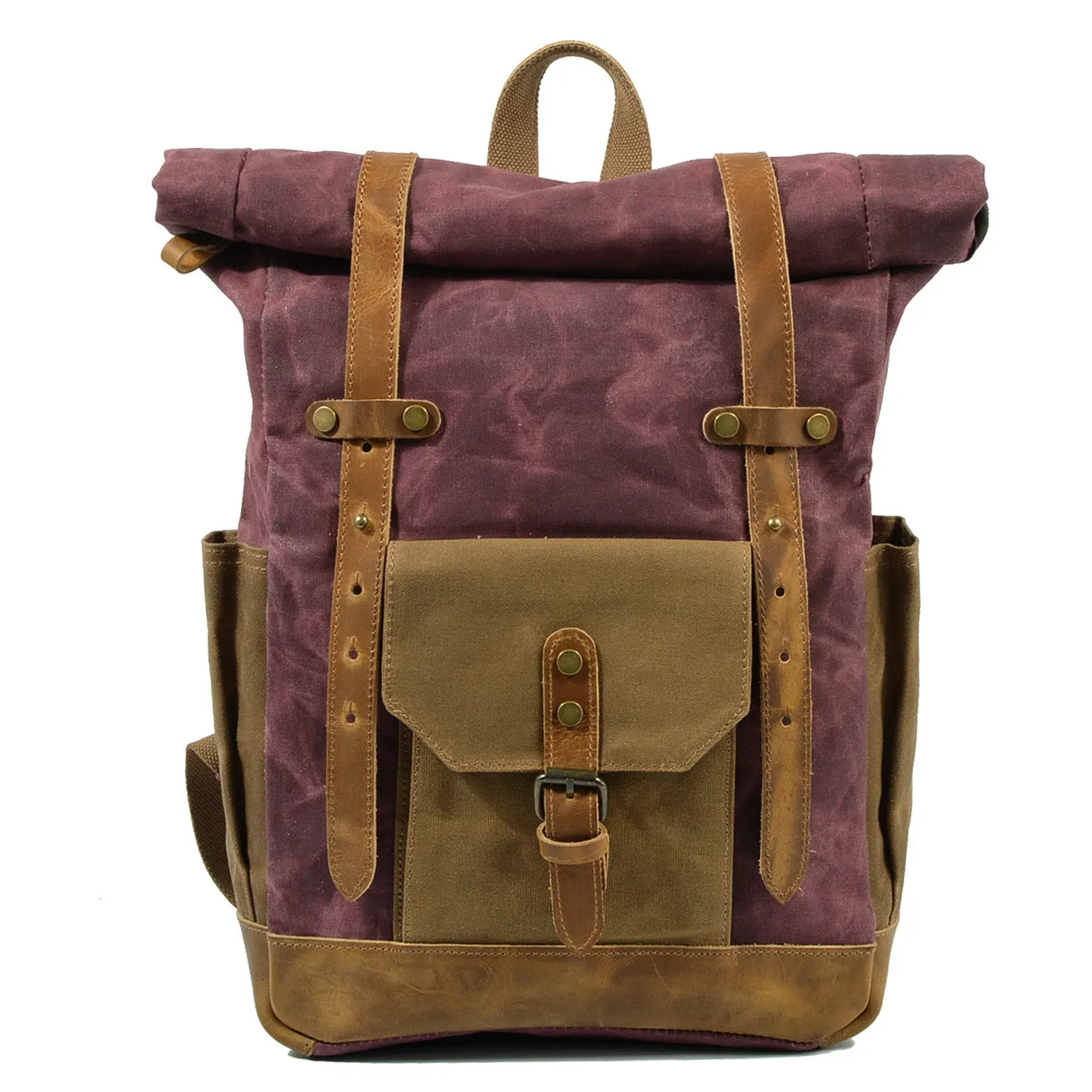 Women's & Men's Oil Wax Waterproof Canvas Computer Large Backpacks