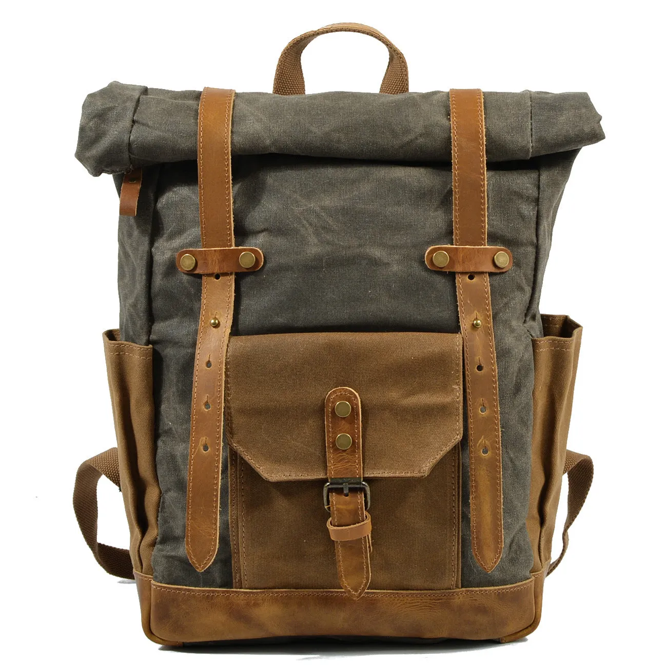 Women's & Men's Oil Wax Waterproof Canvas Computer Large Backpacks