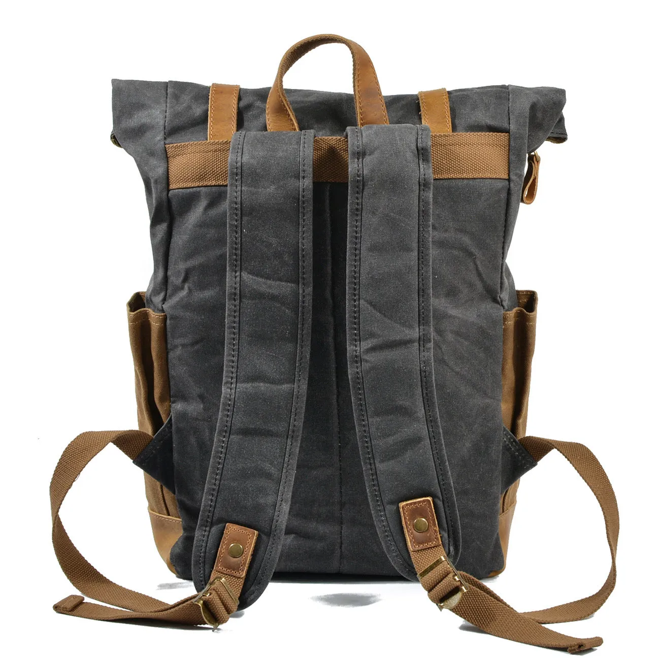 Women's & Men's Oil Wax Waterproof Canvas Computer Large Backpacks