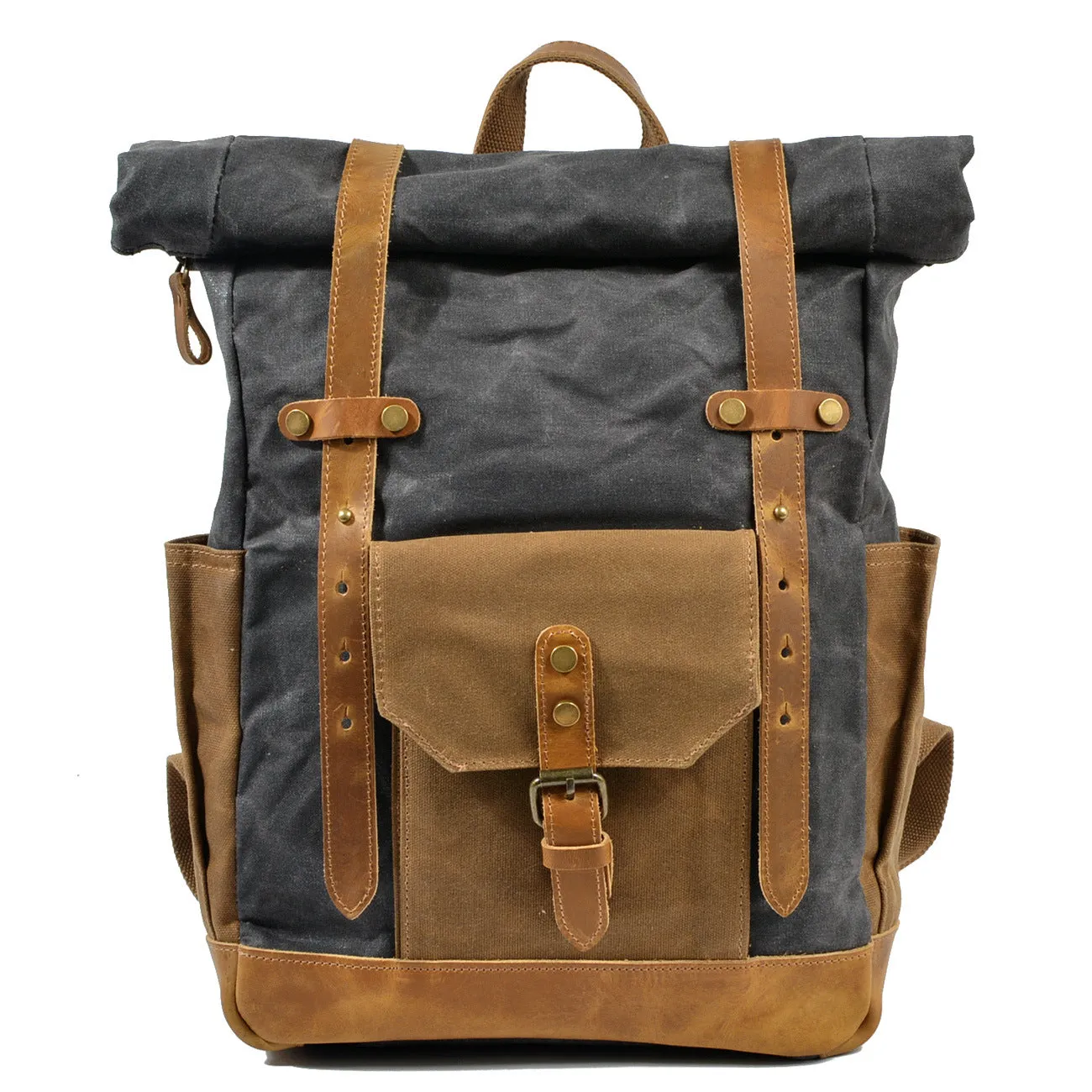 Women's & Men's Oil Wax Waterproof Canvas Computer Large Backpacks