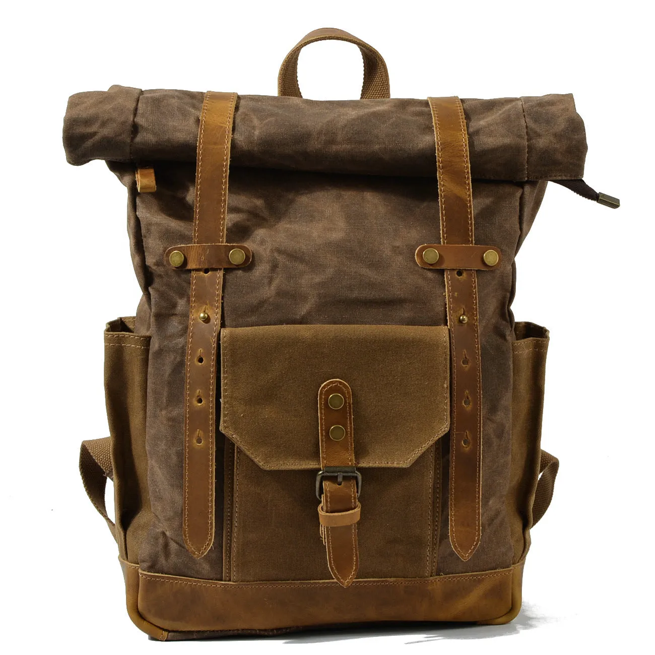 Women's & Men's Oil Wax Waterproof Canvas Computer Large Backpacks